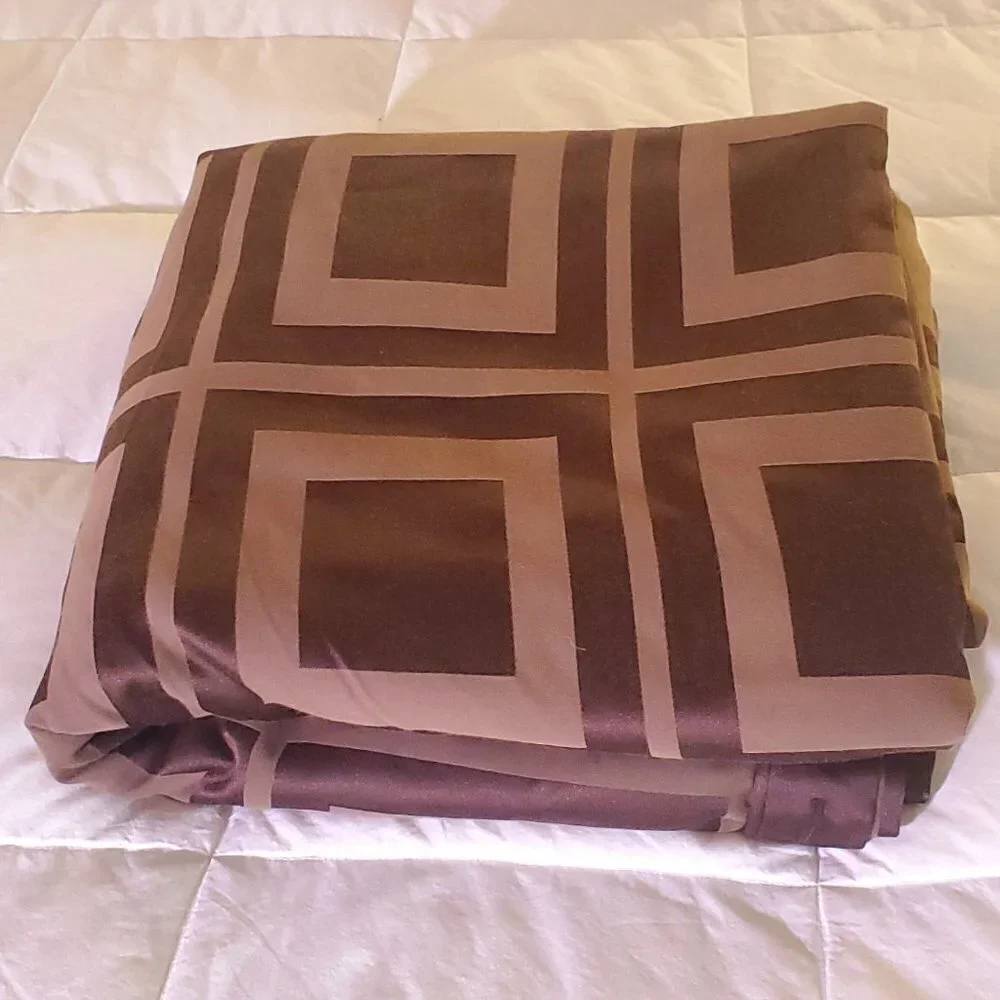 Queen Size Geometric Duvet Cover - Brown